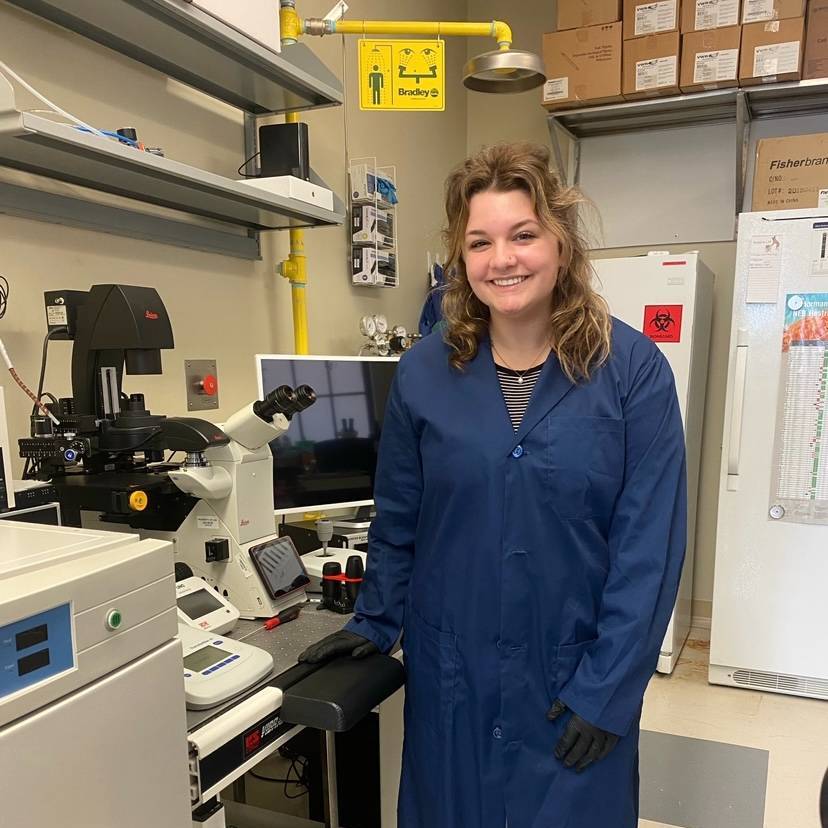 LSU Animal Science student Sophie Kate LeBlanc in the lab